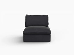 Deluxe Linen Cloud Sectional Sofas Covers | Black Cotton and Linen Sofa Cover for Middle