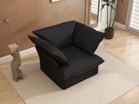 Deluxe Linen Cloud Sectional Sofas Covers | Black Cotton and Linen Sofa Cover for Single Seat