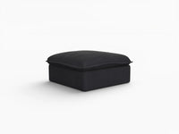 Deluxe Linen Cloud Sectional Sofas Covers | Black Cotton and Linen Sofa Covers for Ottoman