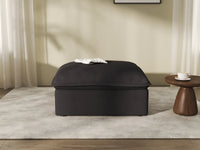 Otomana de almacenamiento Deluxe Cloud Black | 1 pieza, tela de lino y algodón, fundas lavables