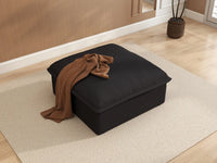 Deluxe Linen Cloud Sectional Sofas Covers | Black Cotton and Linen Sofa Covers for Ottoman