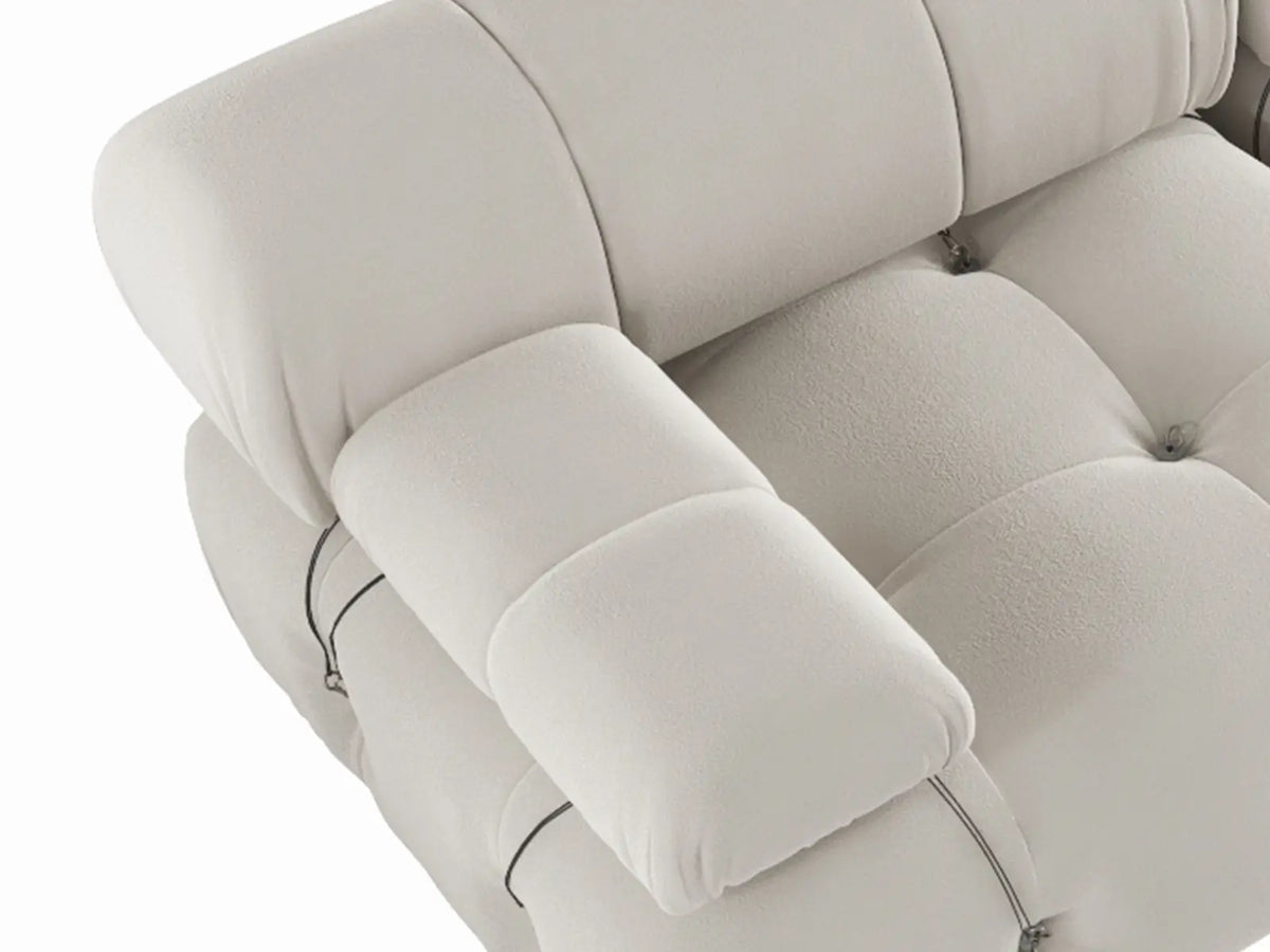 Éther Beige 4-Seater Pit Sectionals | 8-Piece (includes 4 ottomans), Velvet Fabric, Fixed Upholstery