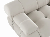 Éther Beige 4-Seater Pit Sectionals | 8-Piece (includes 4 ottomans), Velvet Fabric, Fixed Upholstery