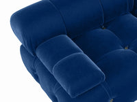 Éther Blue 3-Seater Pit Sectionals | 6-Piece (includes 3 ottomans), Velvet Fabric, Fixed Upholstery