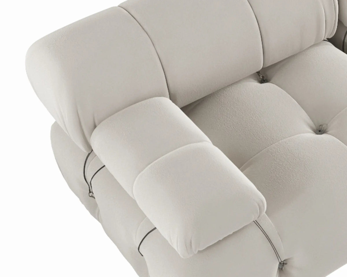 Matrix 4-Seater Beige Modular Couch Sectional | 4-Piece, Velvet Fabric, Spacious Design