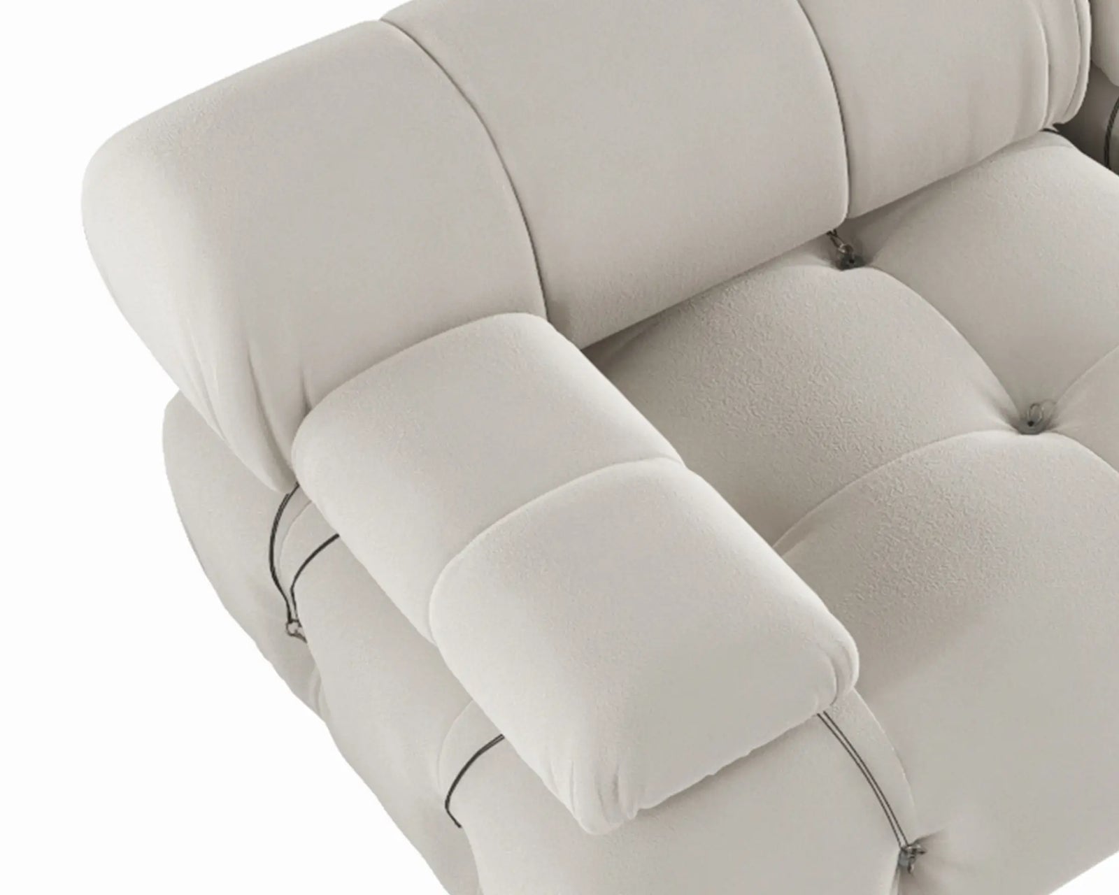 Sofá modular seccional Matrix de 4 plazas en color beige | 4 piezas, tela de terciopelo, diseño espacioso