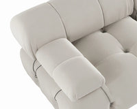 Matrix Minimalist Modular Sofas | Beige Velvet Couch Sectionals 4-seaters With 2 Ottoman