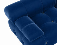 Matrix Minimalist Modular Sofas | Blue Velvet Couch Sectionals 4-seaters With 2 Ottoman