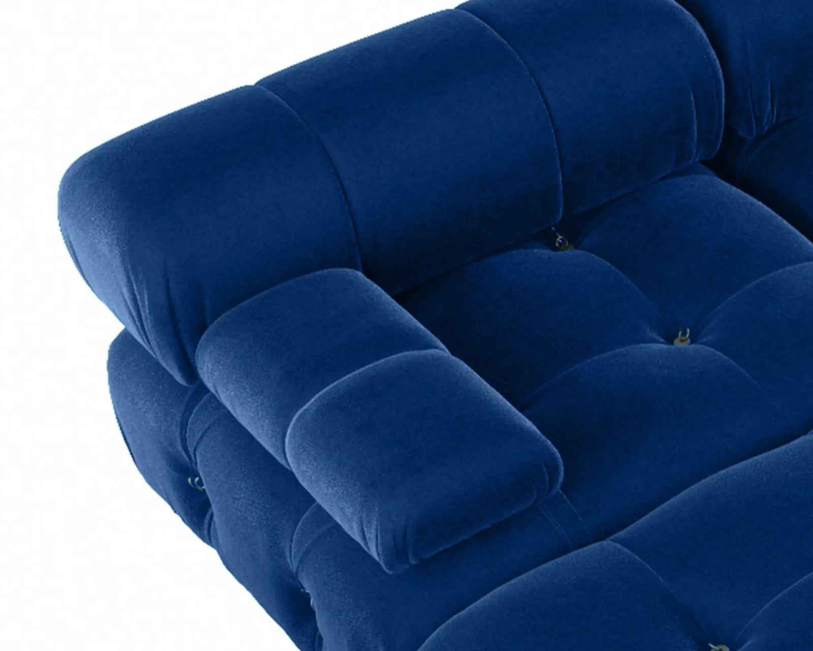 Matrix 4-Seater Blue Modular L-Shaped Sectional | 5-Piece (includes 1 Ottoman), Velvet Fabric, Large Space