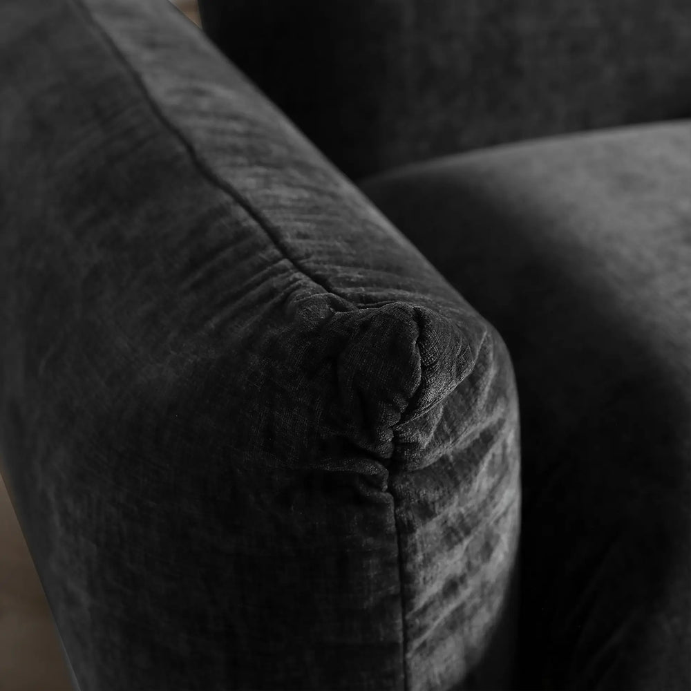 Matrix Modern Sectional Sofas | Black Chenille Couch Sectionals 3-seaters