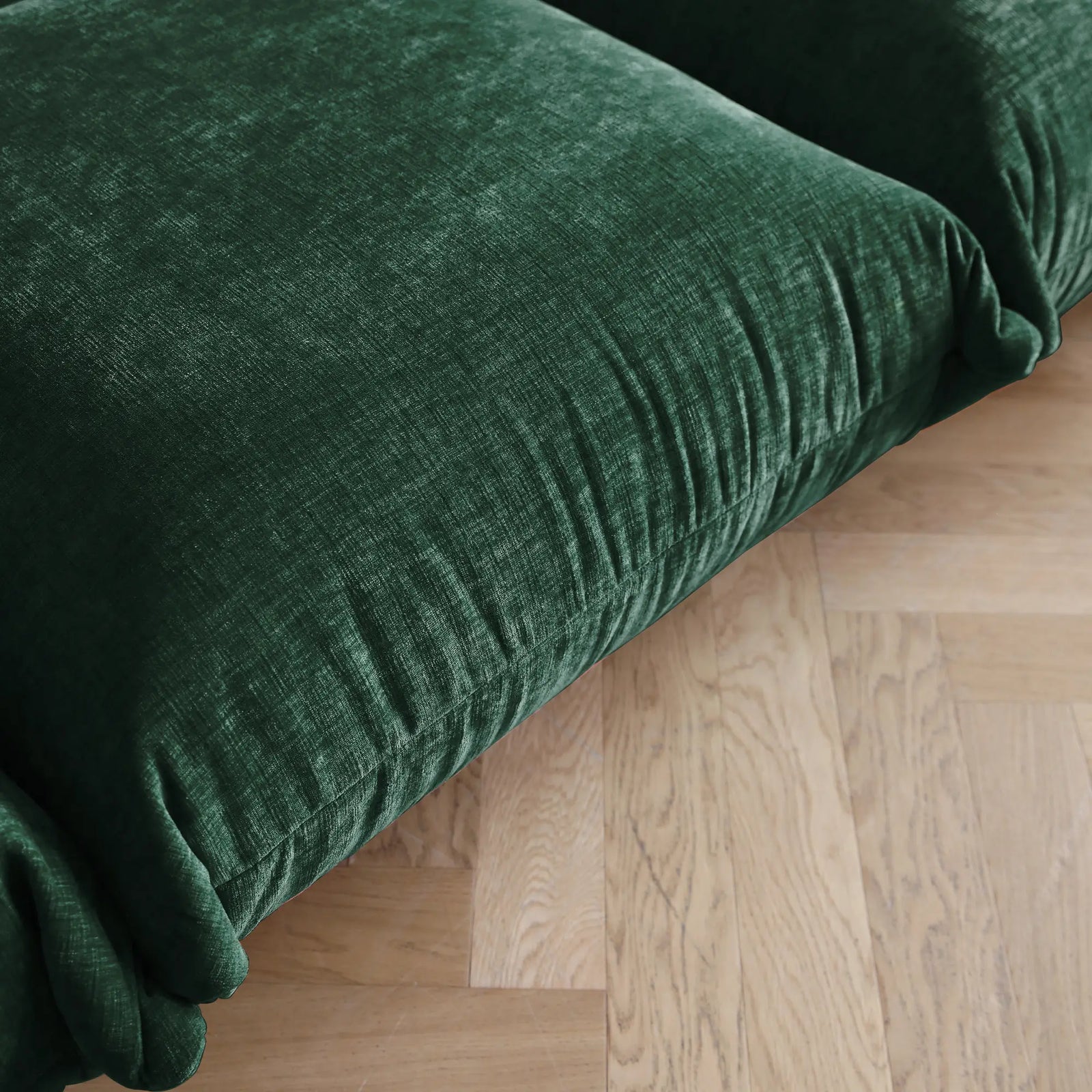 Sofá modular seccional Matrix de 4 plazas en color verde | 4 piezas, tela de chenilla, gran capacidad