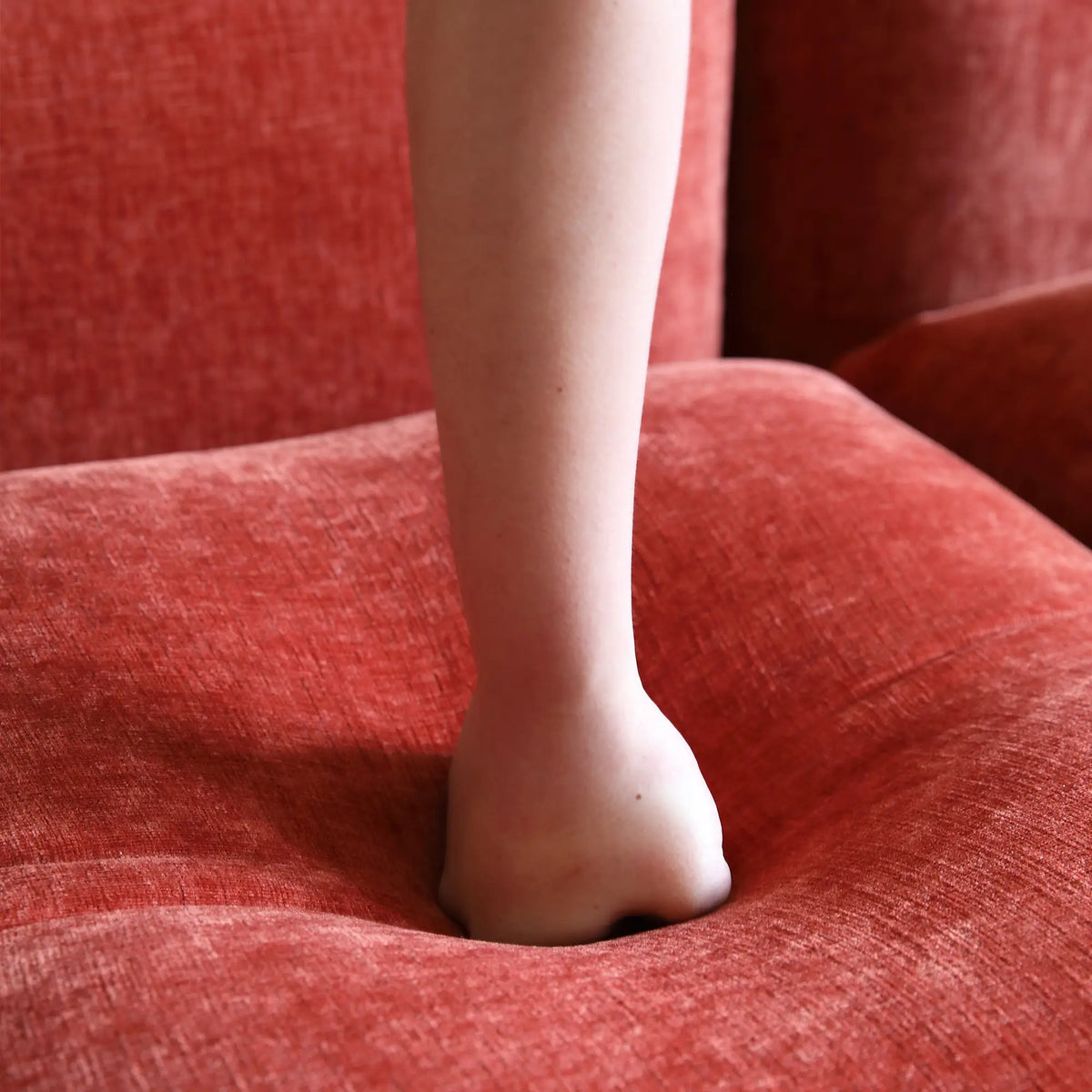 Matrix 3-Seater Orange Modular L-Shaped Sectional | 4-Piece (includes 1 Ottoman), Chenille Fabric, Large Space