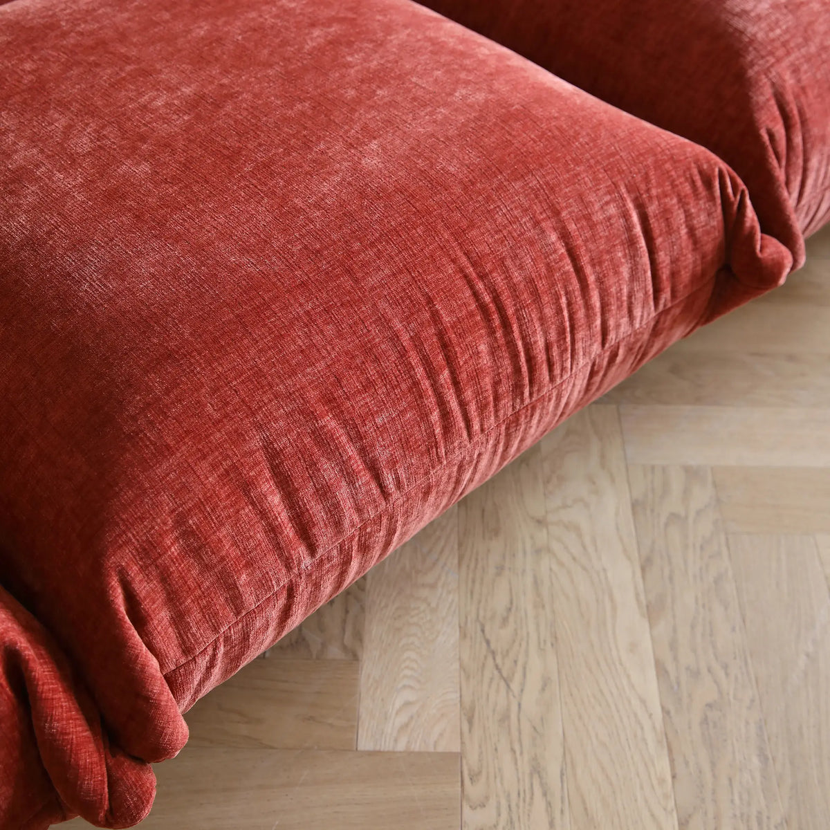 Matrix 3-Seater Orange Modular L-Shaped Sectional | 4-Piece (includes 1 Ottoman), Chenille Fabric, Large Space