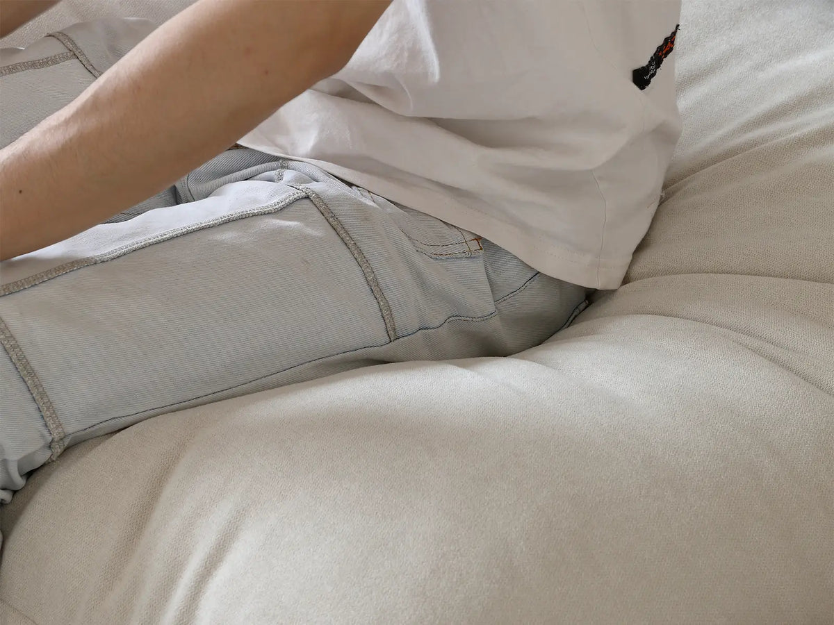 Deluxe Linen Cloud Sectional Sofas Covers | Beige Cotton and Linen Sofa Cover for 3-Seater