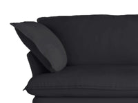 Deluxe Linen Cloud Sectional Sofas Covers | Black Linen and Cotton Sofa Cover for 3-Seater with 3-Ottoman