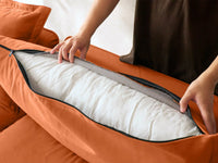 Deluxe Cloud Dark Orange 4-Seater Sofa Set | 5-Piece (includes 1 ottoman), Velvet Fabric, Storage Ottoman