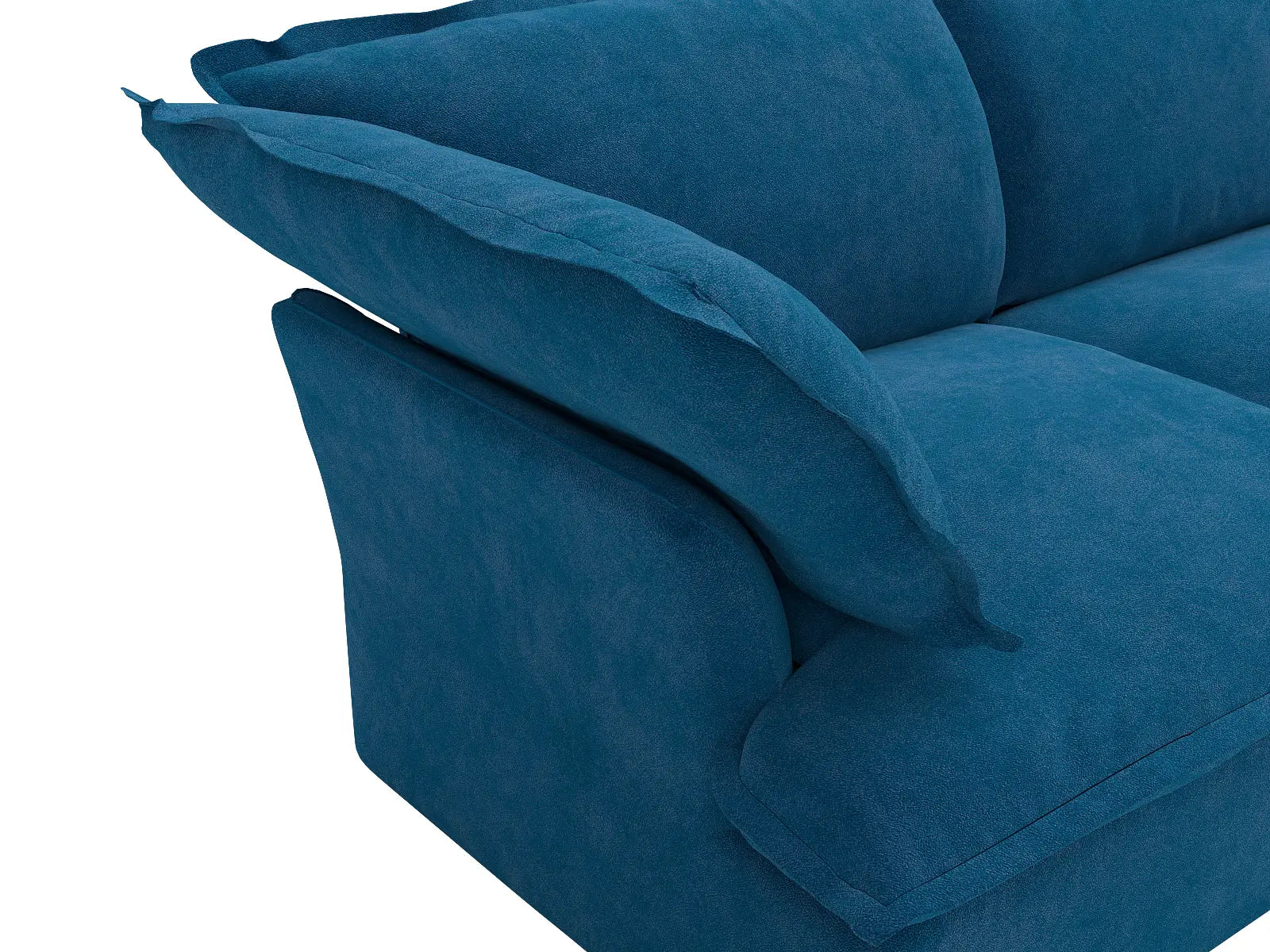 Sofá de lujo en forma de U de 4 plazas Cloud Blue con almacenaje | 6 piezas (incluye 2 otomanas), tela de terciopelo, fundas lavables