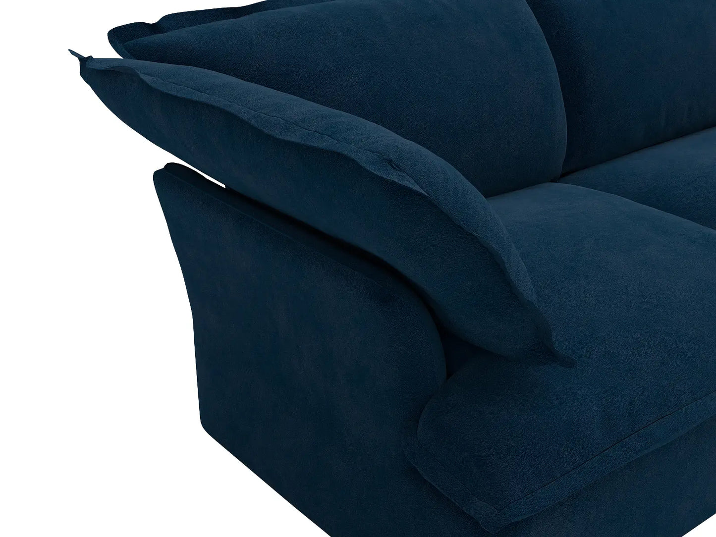 Deluxe Cloud Dark Blue 4-Seater Sofa with Storage | 5-Piece (includes 1 ottoman), Velvet Fabric, Washable Covers