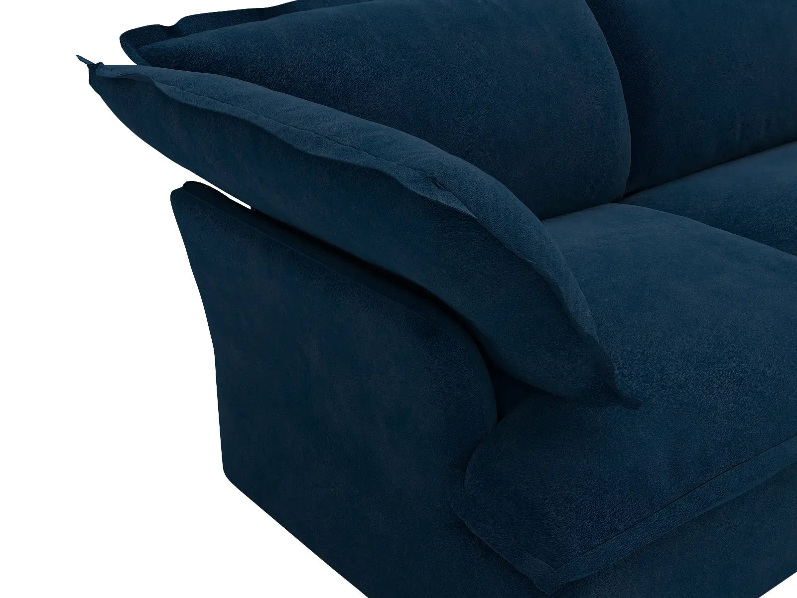 Seccional Modular de Lujo Cloud Azul Oscuro de 3 Asientos | 5 piezas (incluye 2 otomanas), tela de terciopelo, otomana con almacenamiento