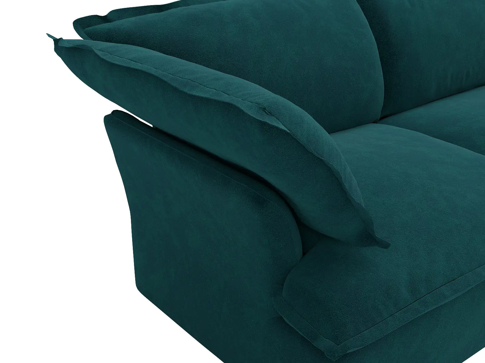 Sofá Seccional Chaise de 2 Plazas Deluxe Cloud para Espacios Pequeños | 3 Piezas (incluye 1 otomana), Tela de Terciopelo, Otomana con Almacenamiento