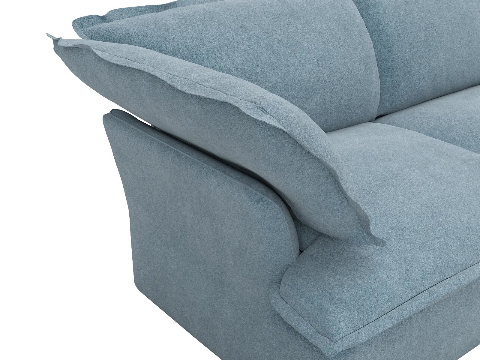 Sofá seccional de lujo color azul claro nube de 4 plazas con forma de U y almacenamiento | 6 piezas (incluye 2 otomanas), tela de terciopelo, fundas lavables