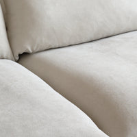 Deluxe Linen Cloud Sectional Sofas | Beige Cotton and Linen Armless Single Sofa 1-seater