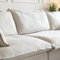 Deluxe Linen Cloud Sectional Sofas | Beige Cotton and Linen Armless Single Sofa 1-seater