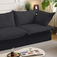 Deluxe Linen Cloud Sectional Sofas | Black Cotton and Linen Loveseats 2-seaters