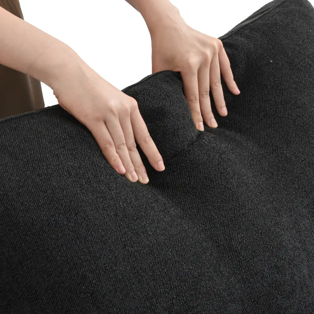 Sofá de dos plazas Deluxe Cloud, lavable, color negro | 2 piezas, tela de algodón y lino, diseño modular