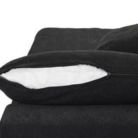 Deluxe Premium Cloud Sectional Sofas | Black Cotton and Linen U shaped Sectionals 4-seaters