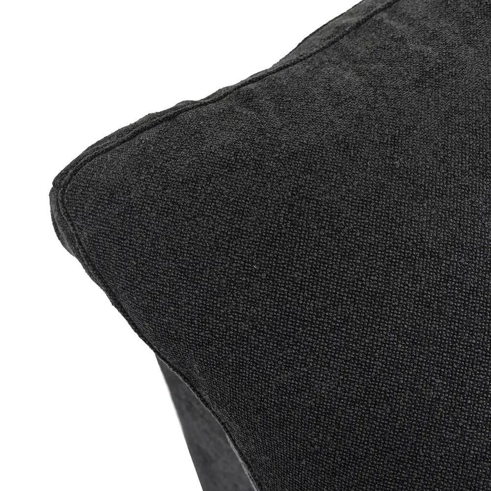 Sofá de dos plazas Deluxe Cloud, lavable, color negro | 2 piezas, tela de algodón y lino, diseño modular
