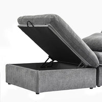 Deluxe Premium Cloud Sectional Sofas | Light Grey Cotton and Linen Couch Sectionals 4-seaters