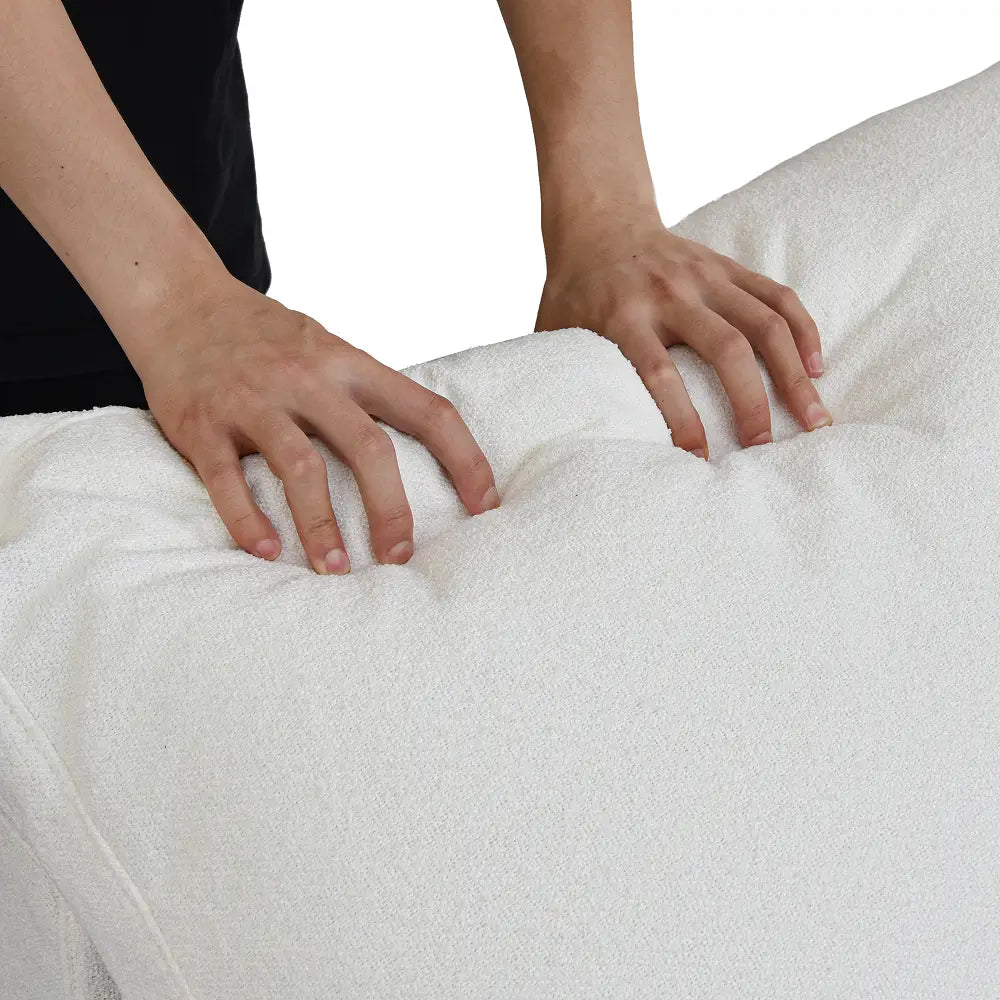 Sofá de dos plazas Deluxe Cloud, blanco lavable | 2 piezas, tela de algodón y lino, diseño modular