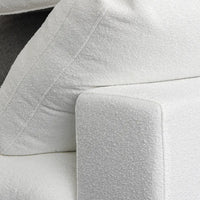 Deluxe Premium Cloud Sectional Sofas | Cotton and Linen White Sofa Sets 160" Flexible Armrest Pillows 6-seaters