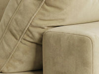 Deluxe Cloud 1-Seater Single Sofa in Beige Velvet | 1-Piece, Living Room Accent, Easy To Clean, Modern Style