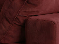 Deluxe Cloud 3-Seater Sofa Set in Claret Velvet | 4-Piece (Includes 1 Ottoman), Easy To Clean, Contemporary Style