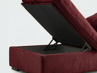 Deluxe Cloud 3-Seater Sofa Set in Claret Velvet | 4-Piece (Includes 1 Ottoman), Easy To Clean, Contemporary Style
