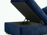 Deluxe Cloud 3-Seater Sofa Set in Dark Blue Velvet | 4-Piece (Includes 1 Ottoman), Easy To Clean, Modern Style