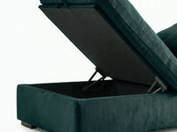 Deluxe Cloud 3-Seater Sofa Set in Gem Green Velvet | 4-Piece (Includes 1 Ottoman), Easy To Clean, Large Space
