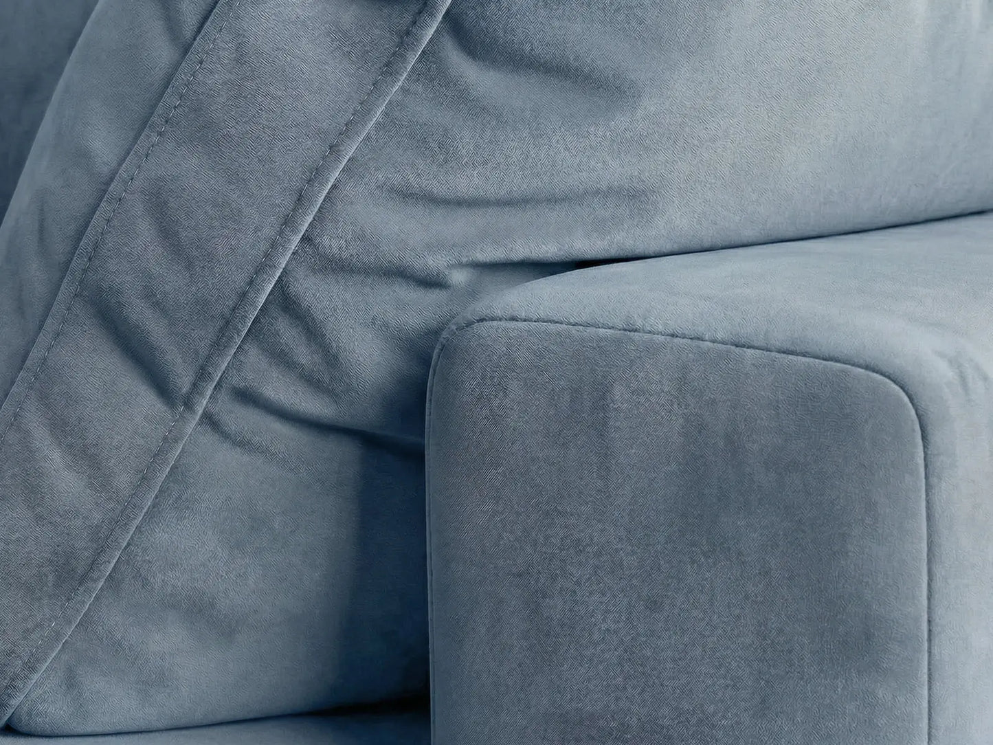 Deluxe Cloud 1-Seater Single Sofa in Light Blue Velvet | 1-Piece, Living Room Accent, Easy To Clean, Contemporary Style