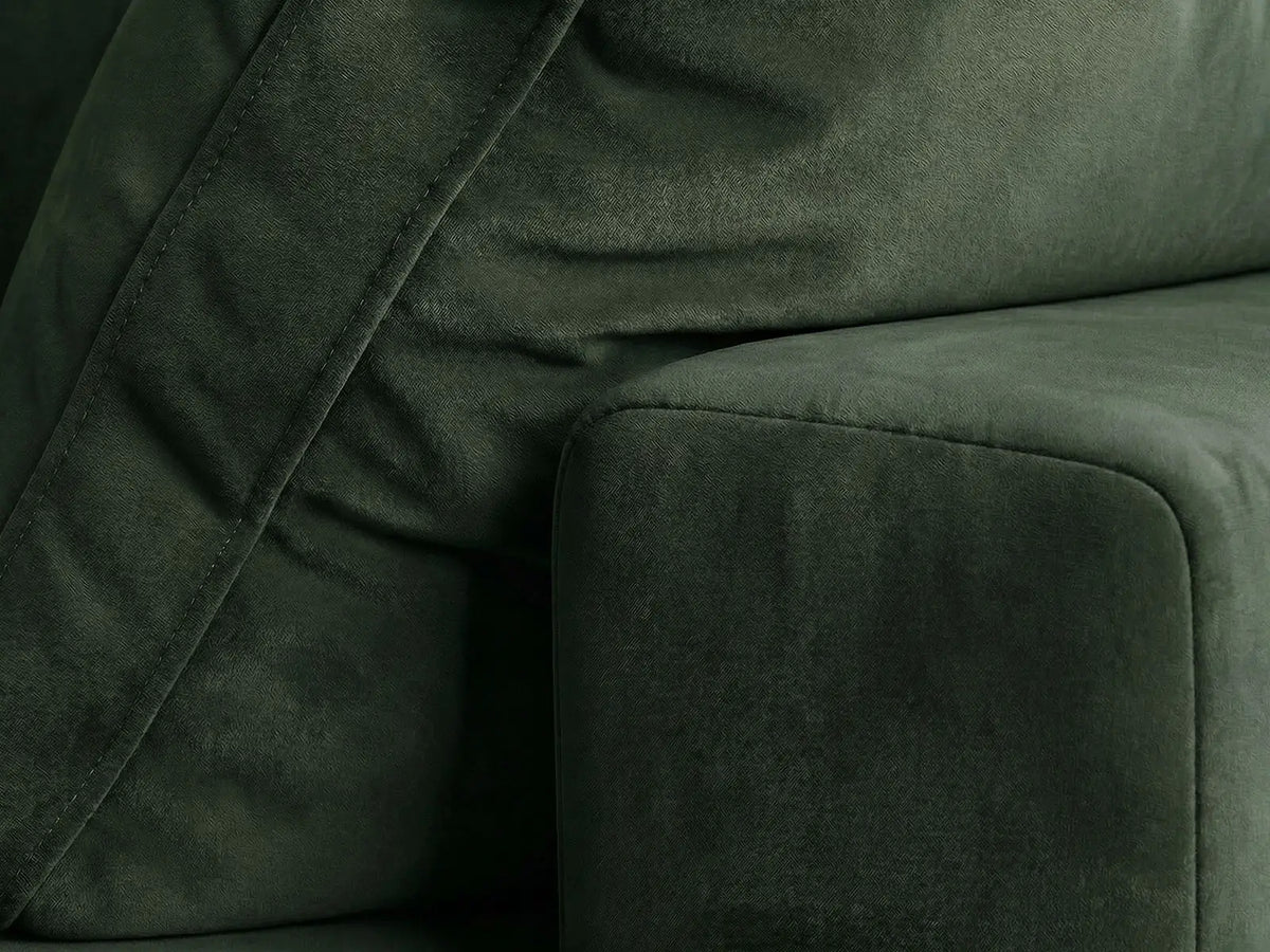 Deluxe Cloud Ottoman in Olive Green Velvet | 1-Piece (Includes 1 Ottoman), Living Room Accent, Easy To Clean, Stylish Design