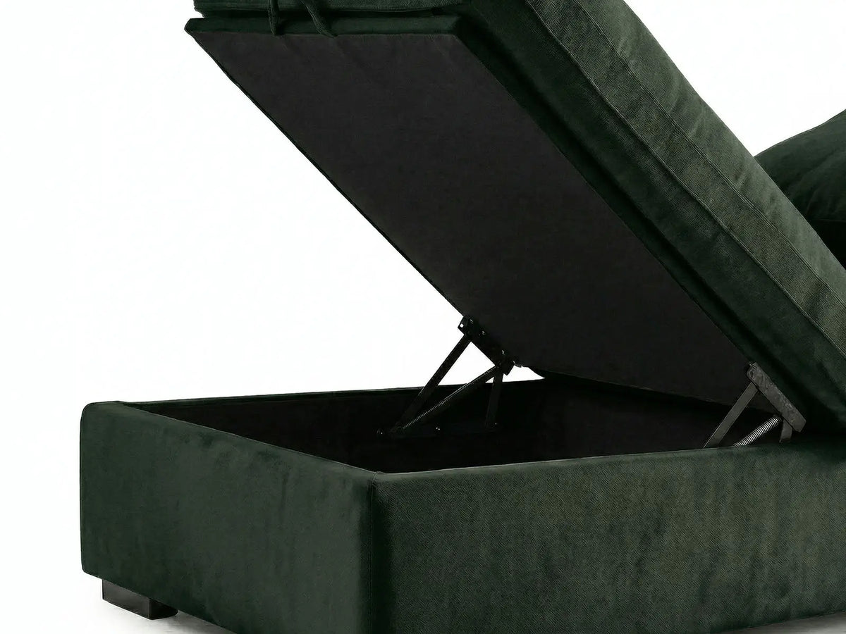 Deluxe Cloud Ottoman in Olive Green Velvet | 1-Piece (Includes 1 Ottoman), Living Room Accent, Easy To Clean, Stylish Design