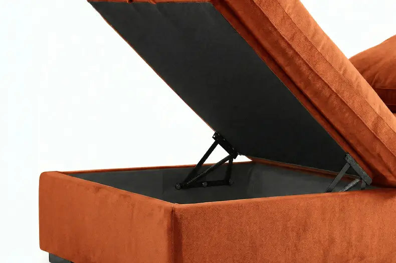 Velvet Storage Ottoman