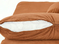 Deluxe Cloud 1-Seater Orange Single Sofa | 1-Piece, Velvet Fabric, Living Room Accent, Washable Cushion Covers