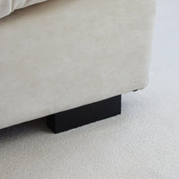 Essential Loveseat Lazy Sofas | Beige Frosted Velvet Loveseats 2-seaters 105"