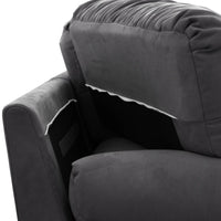 Essential Loveseat Lazy Sofas | Grey Frosted Velvet Loveseats 2-seaters 89"