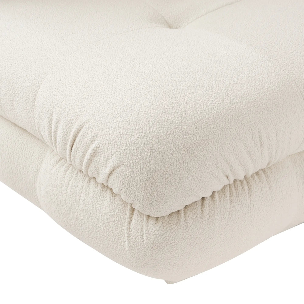 Matrix Italian Modular Sofas | Beige Teddy Velvet U shaped Sectionals 4-seaters