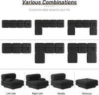 Matrix Italian Modular Sofas | Black Teddy Velvet Couch Sectionals 3-seaters
