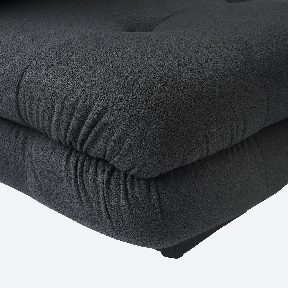 Matrix Italian Modular Sofas | Black Teddy Velvet Couch Sectionals 3-seaters