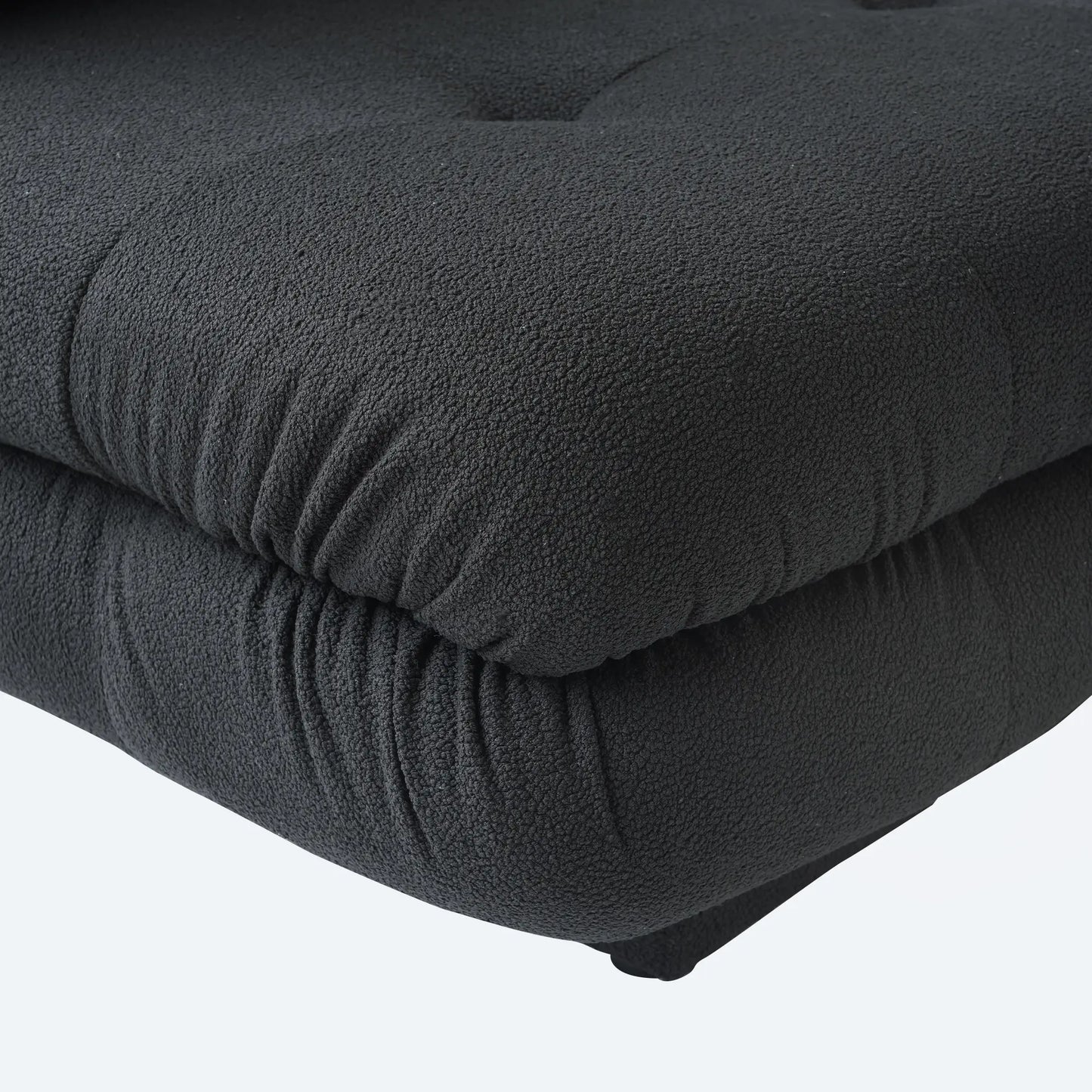 Matrix Italian Modular Sofas | Black Teddy Velvet Couch Sectionals 3-seaters